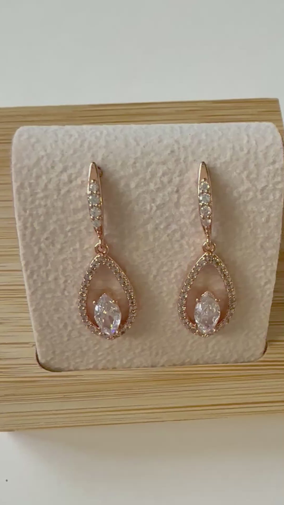 Teardrop Drop Earrings – Rose Gold